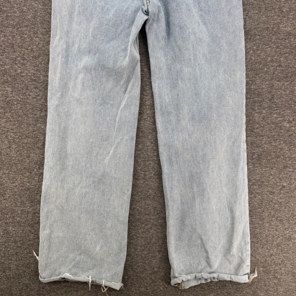 SHEIN Womens Light Wash High Rise Wide Leg Jeans Raw Hem Light Blue Size XS 2 - Picture 7 of 9